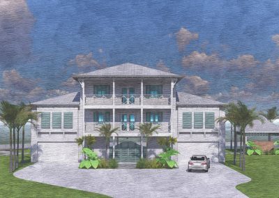Artist rendering of the Longview estate as seen from the street.